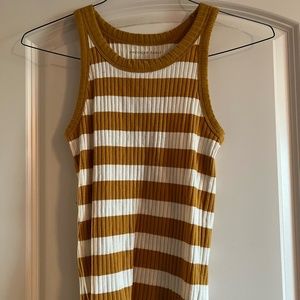 American Eagle Yellow and White Tank Top